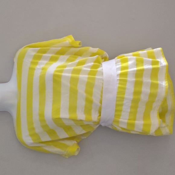 Bright yellow and white striped oversized shirt in size Medium - Picture 6 of 6